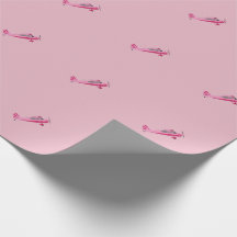 Pink Super Decathlon Aeroplane Wrapping Paper