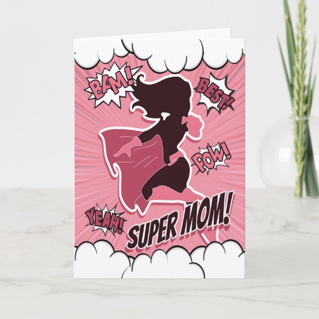 Pink Super Hero for Happy Mother’s Day Card (Front)