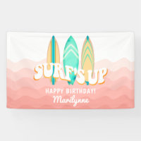 Pink Surfs Up Surfboard Birthday