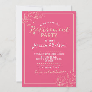Pink Surprise Retirement Party Women's Invitation