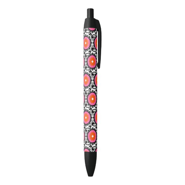 Pink Suzani Pattern Black Ink Pen (Bottom (Vertical))