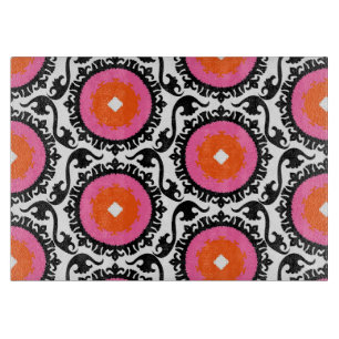 Pink Suzani Pattern Cutting Board