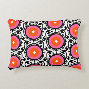 Pink Suzani Pattern Decorative Cushion