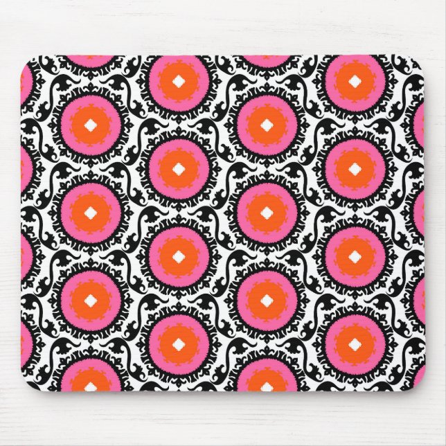Pink Suzani Pattern Mouse Pad (Front)