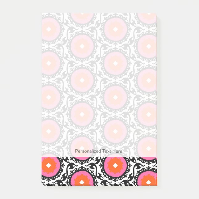 Pink Suzani Pattern Post-it Notes (Front)