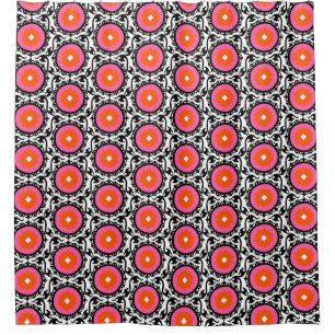 Pink Suzani Pattern Shower Curtain