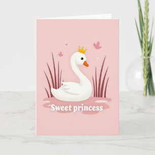 Pink Swan Princess Pattern Card