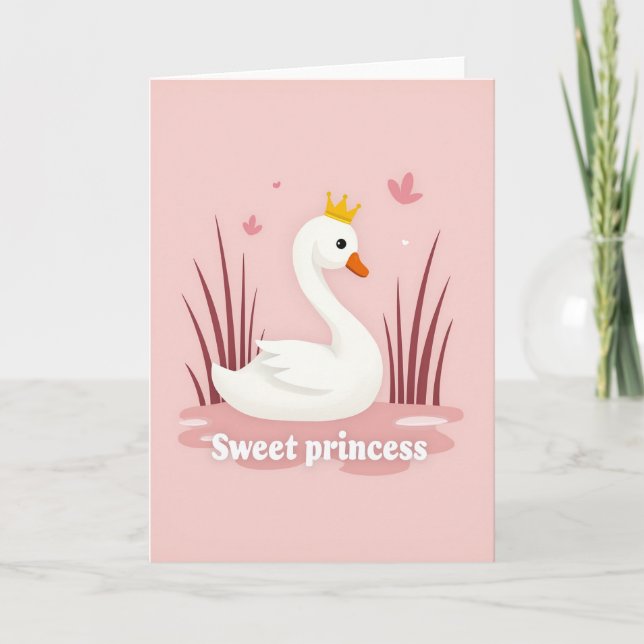 Pink Swan Princess Pattern Card (Front)