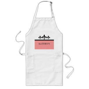 Pink Swanky Fleur De Lis Apron
