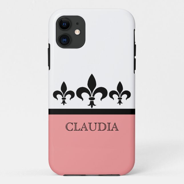 Pink Swanky Fleur De Lis BT iPhone 5 Case (Back)