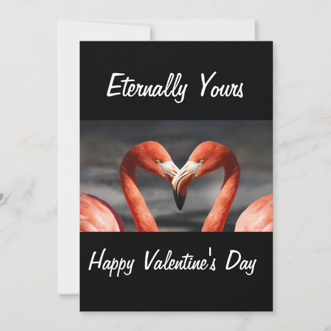 PINK SWANS  ETERNALLY YOURS HAPPY VALENTINE'S DAY HOLIDAY CARD (Front)