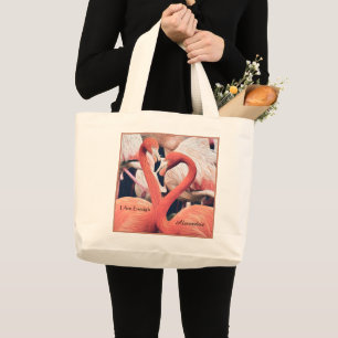 Pink Swans Motivational Saying Quote Large Tote Bag