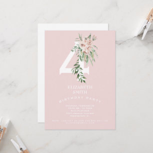 Pink Sweet 4TH Birthday Party Invitation