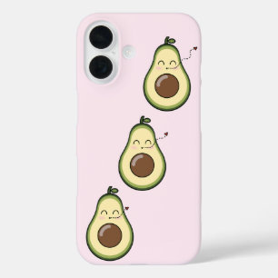 Pink Sweet Avocado Kiss iPhone 16 Case