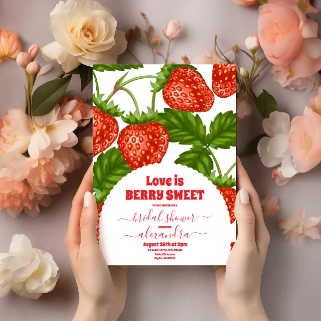 Pink Sweet berries bridal shower Invitation (Creator Uploaded)