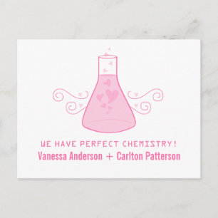 Pink Sweet Chemistry Save the Date Postcard