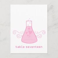 Pink Sweet Chemistry Table Number Postcard