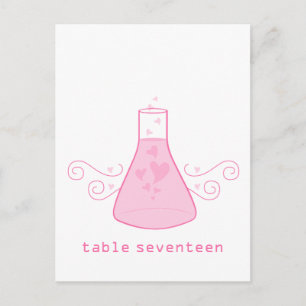 Pink Sweet Chemistry Table Number Postcard