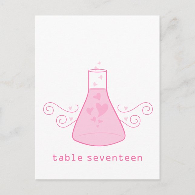 Pink Sweet Chemistry Table Number Postcard (Front)