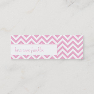 Pink Sweet Chevron Personalised Skinny Profile Car Mini Business Card