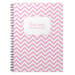 Pink Sweet Chevron Personalised Spiral Notebook