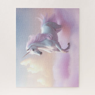 Pink Sweet Cute Rainbow Unicorn Coloured Jigsaw Puzzle