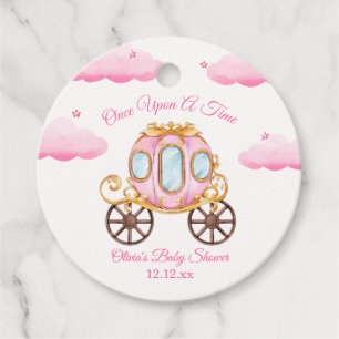 Pink Sweet Fairy Princess Carriage Baby Shower  Favour Tags