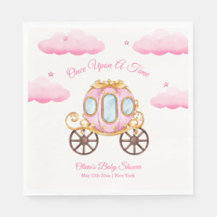 Pink Sweet Fairy Princess Carriage Baby Shower Napkin