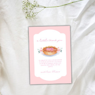 Pink Sweet Floral Cutie Pie Raspberry Baby Shower Thank You Card