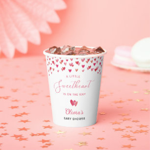 Pink Sweet Heart Baby Shower Paper Cups