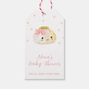 Pink Sweet Little Dumpling Girl Baby Shower  Gift Tags