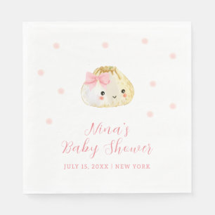 Pink Sweet Little Dumpling Girl Baby Shower  Napkin