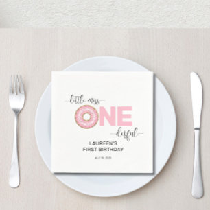 Pink Sweet Little MIss 1st Birthday Napkin