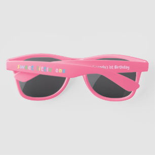 Pink Sweet Little One First Birthday Party Favour Sunglasses