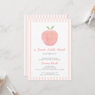 Pink Sweet Little Peach Baby Shower Invitation