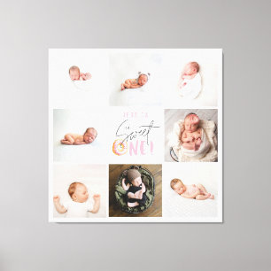 pink sweet one doughnut 1st birthday multi photo canvas print