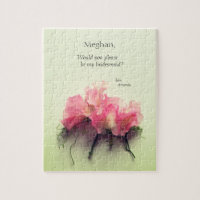Pink sweet peas with tendrils bridesmaid proposal