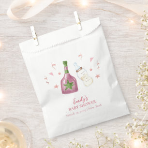 Pink Sweet Poppin Champagne Bottles Baby Shower Favour Bag