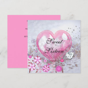 Pink SWEET SIXTEEN 16th Birthday Party Invitation