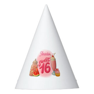 Pink Sweet Sixteen Birthday Party Hats