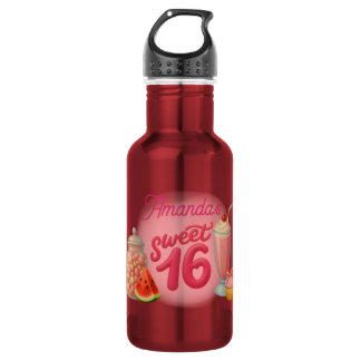 Pink Sweet Sixteen Water Bottle