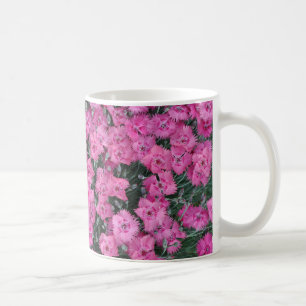 Pink sweet william flowers coffee mug
