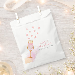 Pink Sweetheart Champagne Valentines Baby Shower Favour Bag