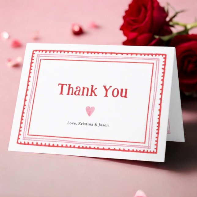 Pink Sweetheart Girl Baby Shower Folded  Thank You Card (Creator Uploaded)