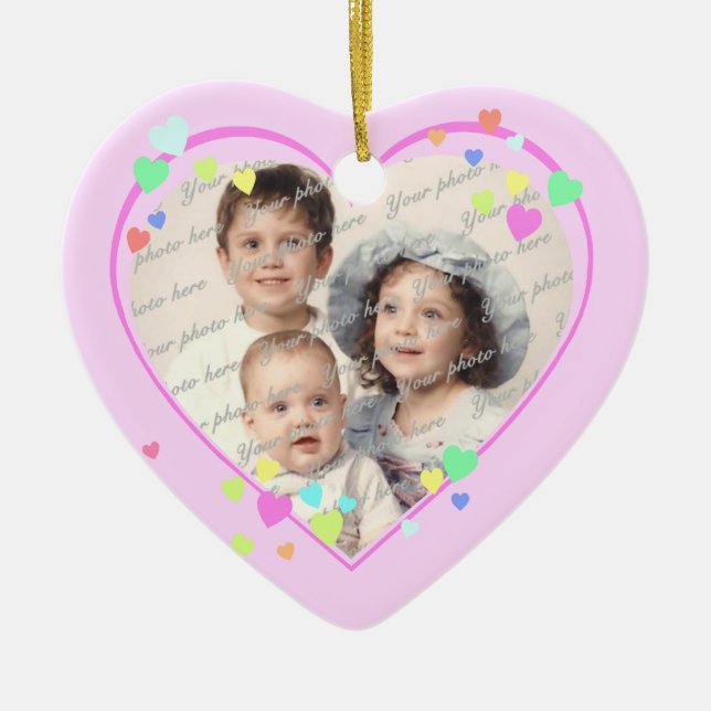 Pink Sweetheart Photo Ceramic Tree Decoration (Front)