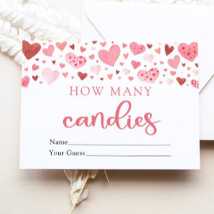 Pink Sweetheart Valentine How Many Candies Game Invitation