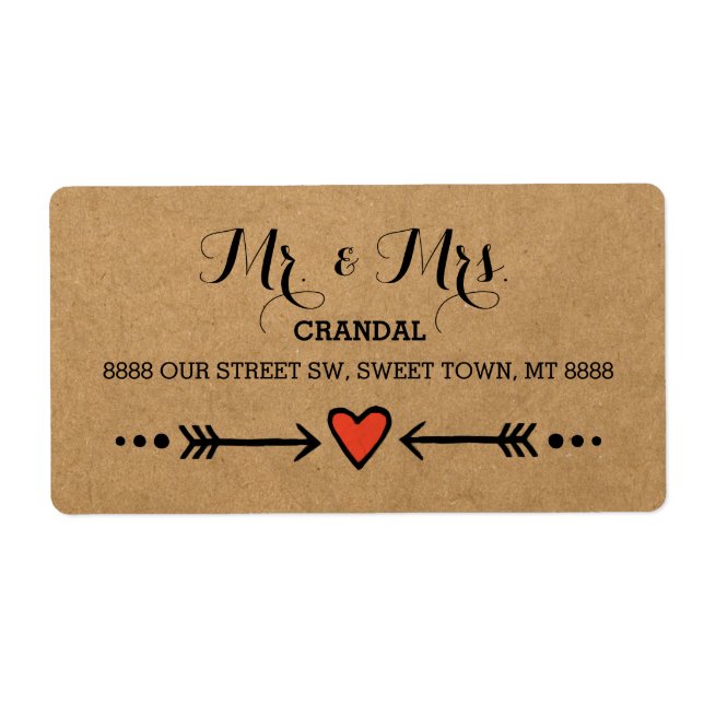 Pink Sweethearts & Arrows Rustic - Mr. & Mrs. (Front)