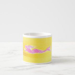 pink swimming mermaid espresso cup