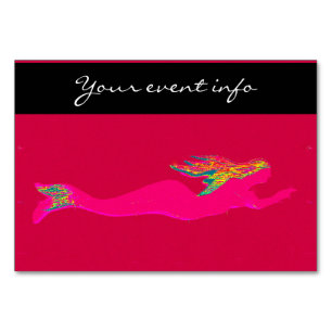 pink swimming mermaid table number