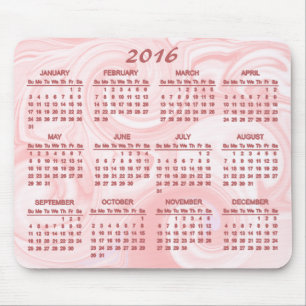 Pink Swirl 2016 Calendar Mouse Pad